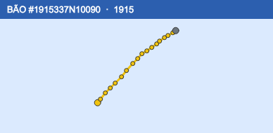 Quỹ đạo di chuyển của BÃO #1915337N10090 (1915)
