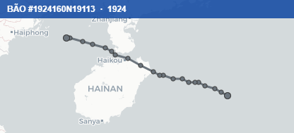 Quỹ đạo di chuyển của BÃO #1924160N19113 (1924)