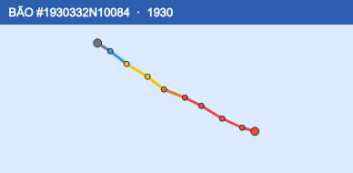 Quỹ đạo di chuyển của BÃO #1930332N10084 (1930)