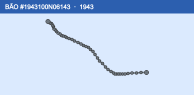 Quỹ đạo di chuyển của BÃO #1943100N06143 (1943)