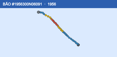Quỹ đạo di chuyển của BÃO #1956300N06091 (1956)