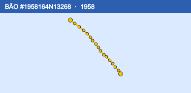 Quỹ đạo di chuyển của BÃO #1958164N13268 (1958)