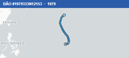 Quỹ đạo di chuyển của BÃO #1979333N12153 (1979)