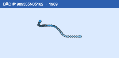 Quỹ đạo di chuyển của BÃO #1989335N05162 (1989)