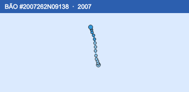 Quỹ đạo di chuyển của BÃO #2007262N09138 (2007)