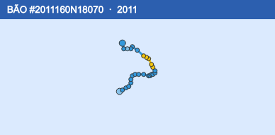 Quỹ đạo di chuyển của BÃO #2011160N18070 (2011)
