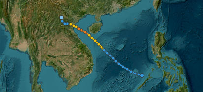 Quỹ đạo di chuyển của MANGKHUT (2013)
