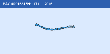 Quỹ đạo di chuyển của BÃO #2016315N11171 (2016)