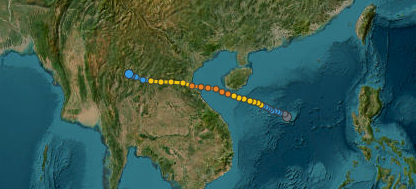 Quỹ đạo di chuyển của TALAS (2017)