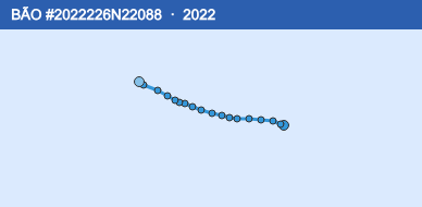 Quỹ đạo di chuyển của BÃO #2022226N22088 (2022)