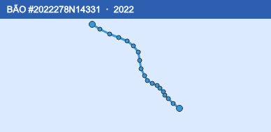 Quỹ đạo di chuyển của BÃO #2022278N14331 (2022)