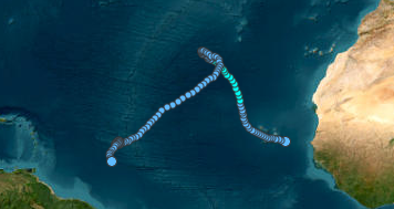 Quỹ đạo di chuyển của KATIA (2023)