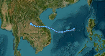Quỹ đạo di chuyển của BÃO #2023266N16116 (2023)