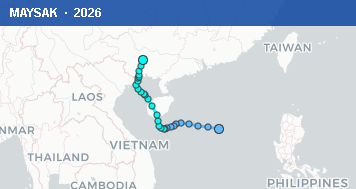 Quỹ đạo di chuyển của MAYSAK (2026)